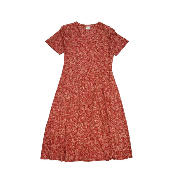 90s Vintage Classics Pink Floral Daywear Dress Women's Size 14