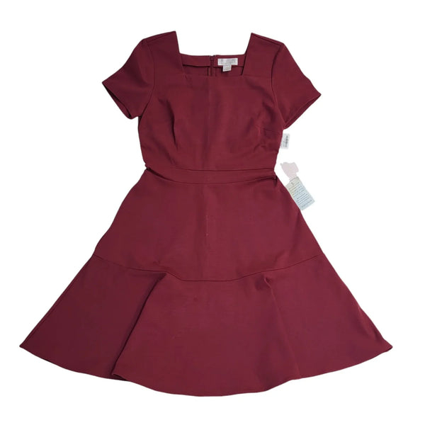 Rachel Parcell Red Short Sleeve Square Neck Dress Uk Women's Size M BNWT EE289