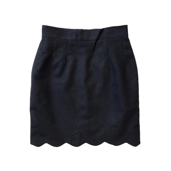 80's Vintage Black High Waisted Mini Skirt Women's Size 12 EU 36 W 28