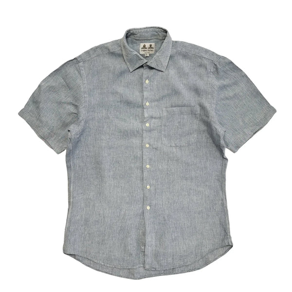 Stephens Brothers Vintage 90's Blue Short Sleeve Shirt Uk Men's Size M