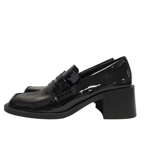 Zara Black Leather Slip-On Shoes Uk Women's Size 4 AB310