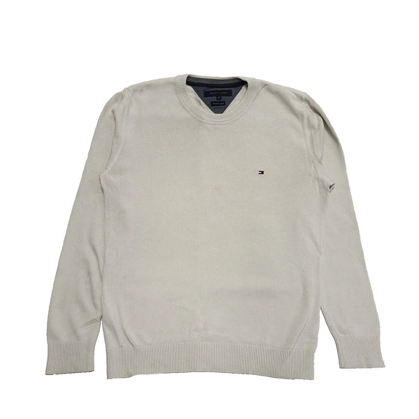 Tommy Hilfiger White L/Sleeve Knit Crew Neck Casual Jumper Men's UK M EU 50 K352