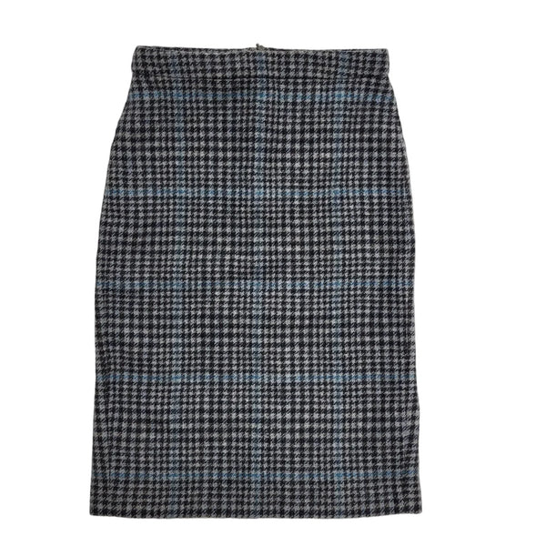 Pure Collection Blue Dogtooth Wool Pencil Skirt UK Women's S 8 W26 H748