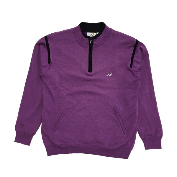 Woodworm Purple High Neck Tight Knit Wool Jumper Uk Men's Size M L622