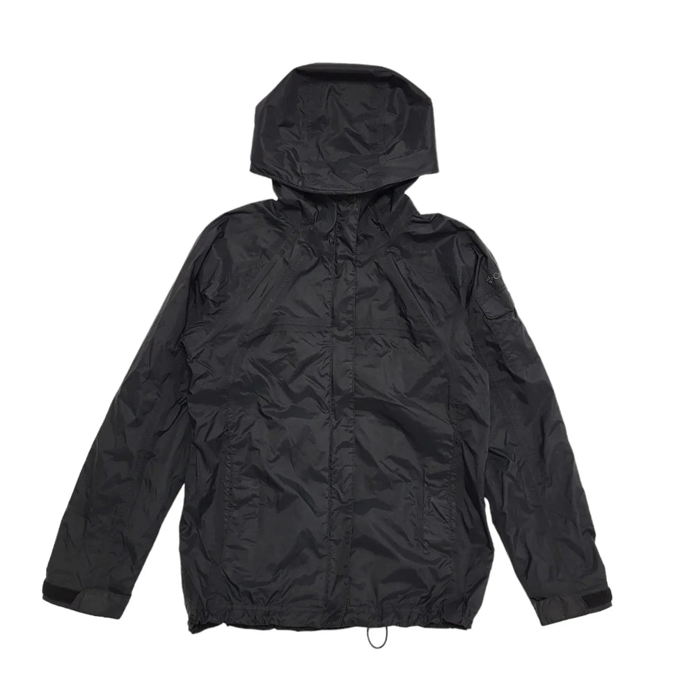 Columbia Black Zipped Nylon Hooded Jacket Uk Women's Size 8 DD460