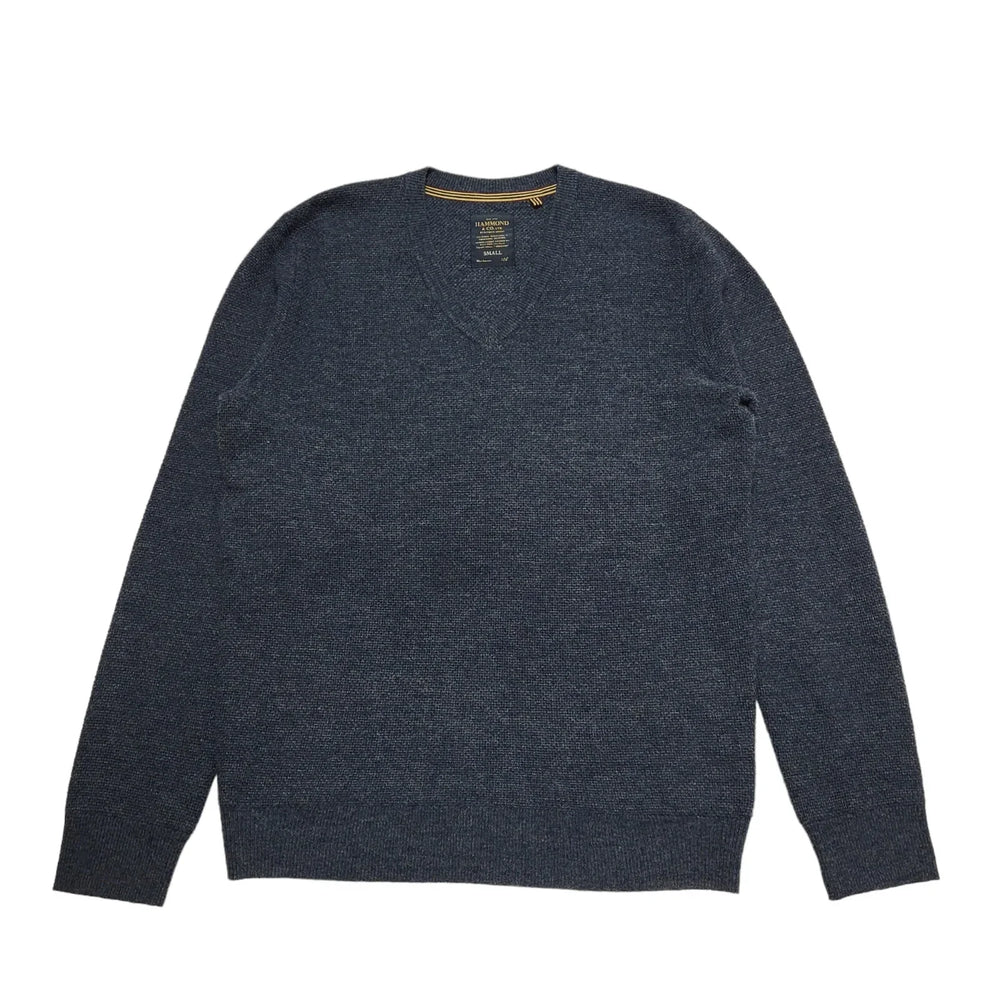 Hammond & Co Blue V-Neck Wool Jumper Uk Men's Small BB806
