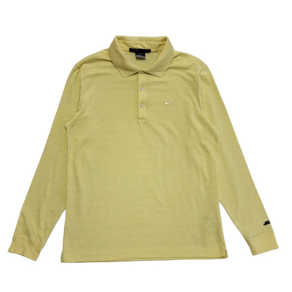 Nike Dri-Fit Yellow Long Sleeve Polo Slim Fit T-Shirt Uk Men's Small EE15