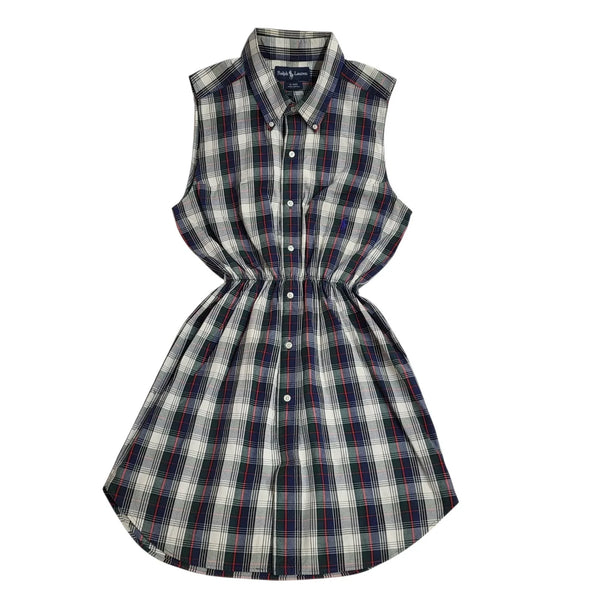 Ralph Lauren 90s Vintage RewoRked Elasticated Dress Women's Size M 10-12