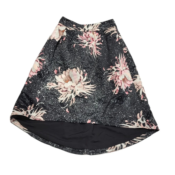 Next Black & Pink Floral High-Low Skirt BNWT Womens UK Size 12 W30 CC329