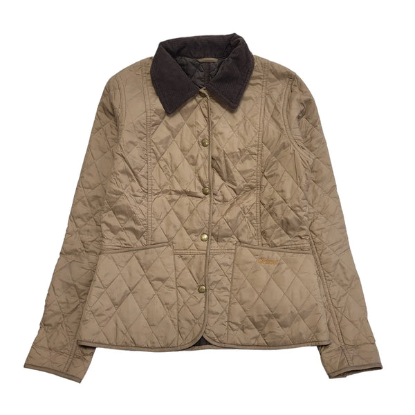 Barbour Liddesdale Sand Snap Fasten Quilted Jacket Women's UK 8 H211