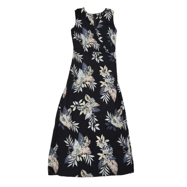 Wallis Black Floral Sleeveless Wrap Dress Uk Women's Size 16 Bnwt DD121