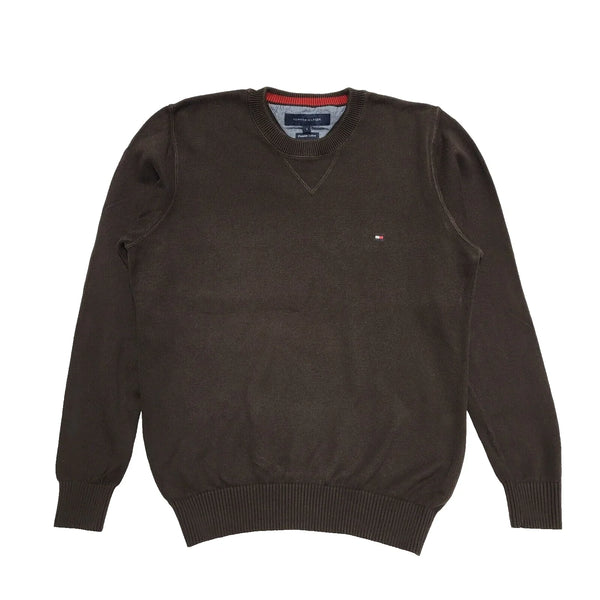 Tommy Hilfiger Brown Crew Neck Cotton Jumper Men's Size S K991