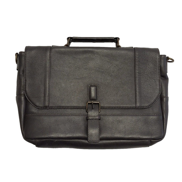Unisex Brown Leather Shoulder Strap Laptop Bag H857