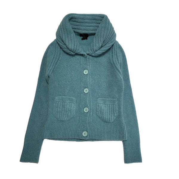 Essentiel Blue Button Wool Long Sleeve Cardigan Uk Women's Size S CC935