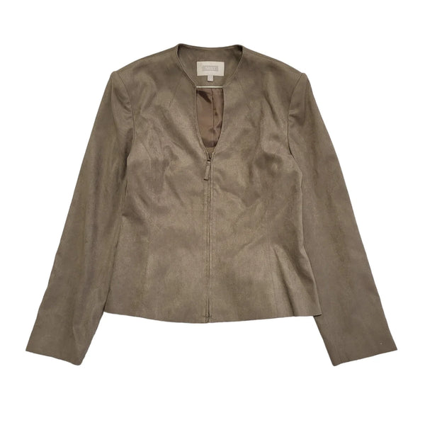 Next Vintage Y2K Brown Faux Suede Jacket Uk Women's Size 14