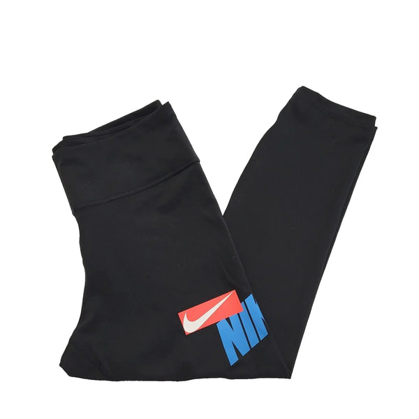 Nike Dri-Fit Black 3/4 Skinny Tracksuit Bottoms Uk Women's L W30 L23 L455