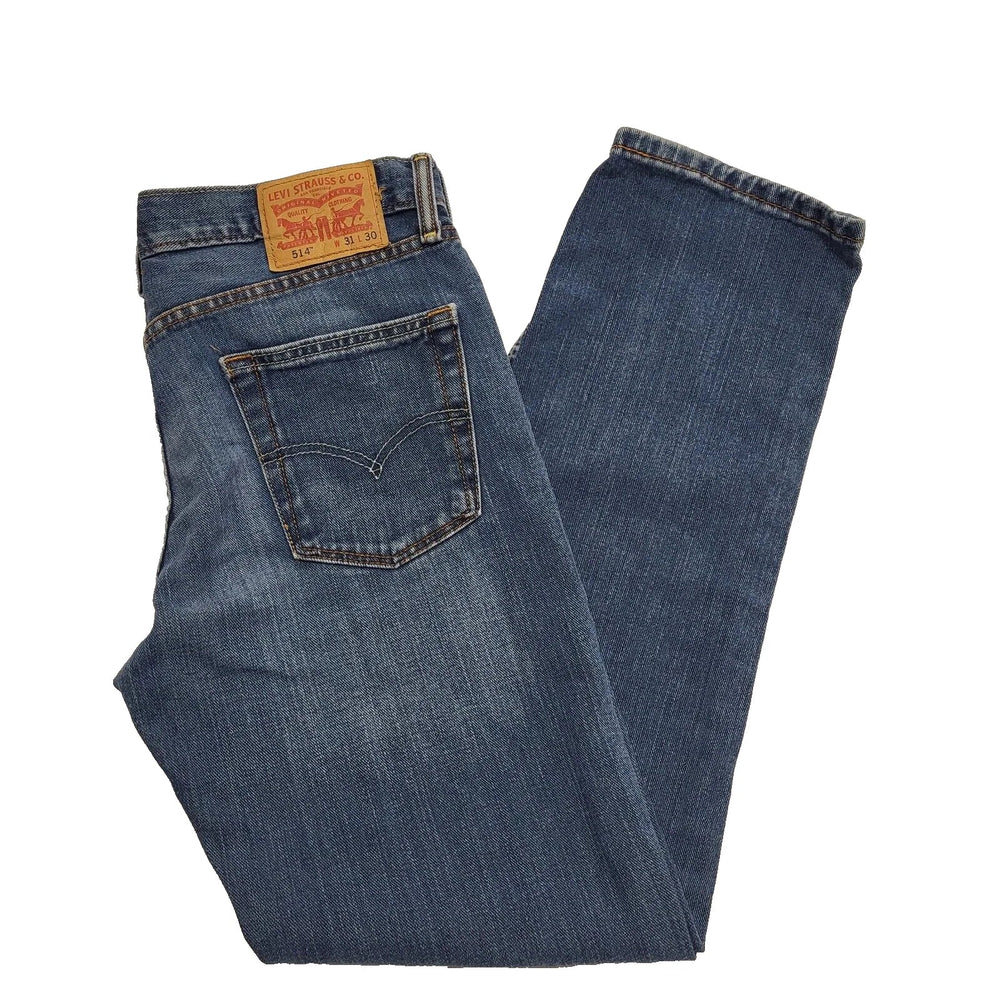 Levi's 514 Faded Blue Straight Leg Zip Fly Denim Jeans UK Men's M W31 L32 K431