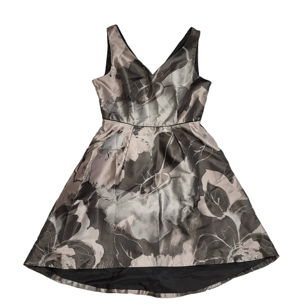 Coast Black Sliver Abstract Juno Jacquard Skater Dress Uk Women's 14 Bnwt L296