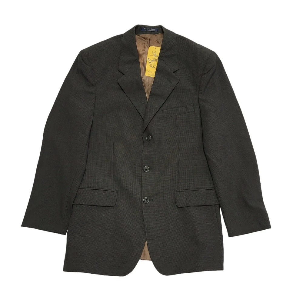 Beyond Retro Green Check Collared Dress Suit Blazer Jacket Uk Men's S 38" K490