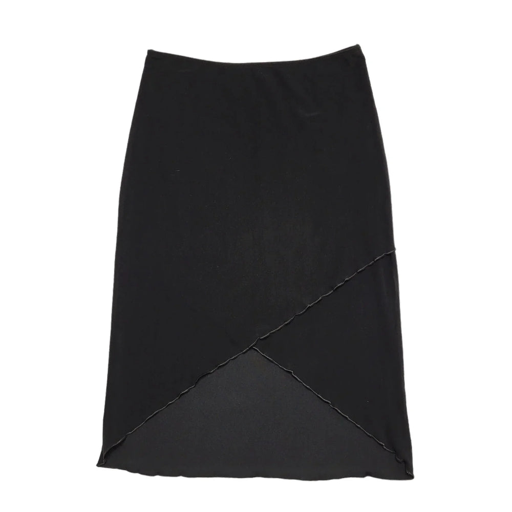 New Look Vintage 90's Black Straight Elasticated Skirt Uk Women's Size 12 W30