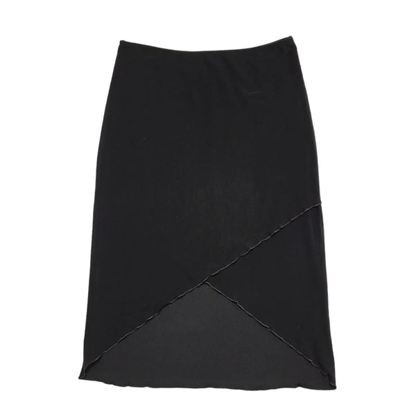 New Look Vintage 90's Black Straight Elasticated Skirt Uk Women's Size 12 W30