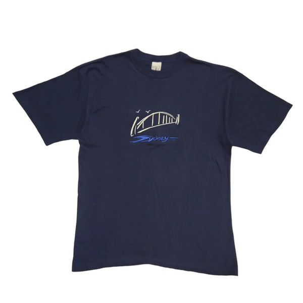 Sydney Tourist Campaign Navy Blue Vintage 90s Short Sleeve T-Shirt Uk Men's XL
