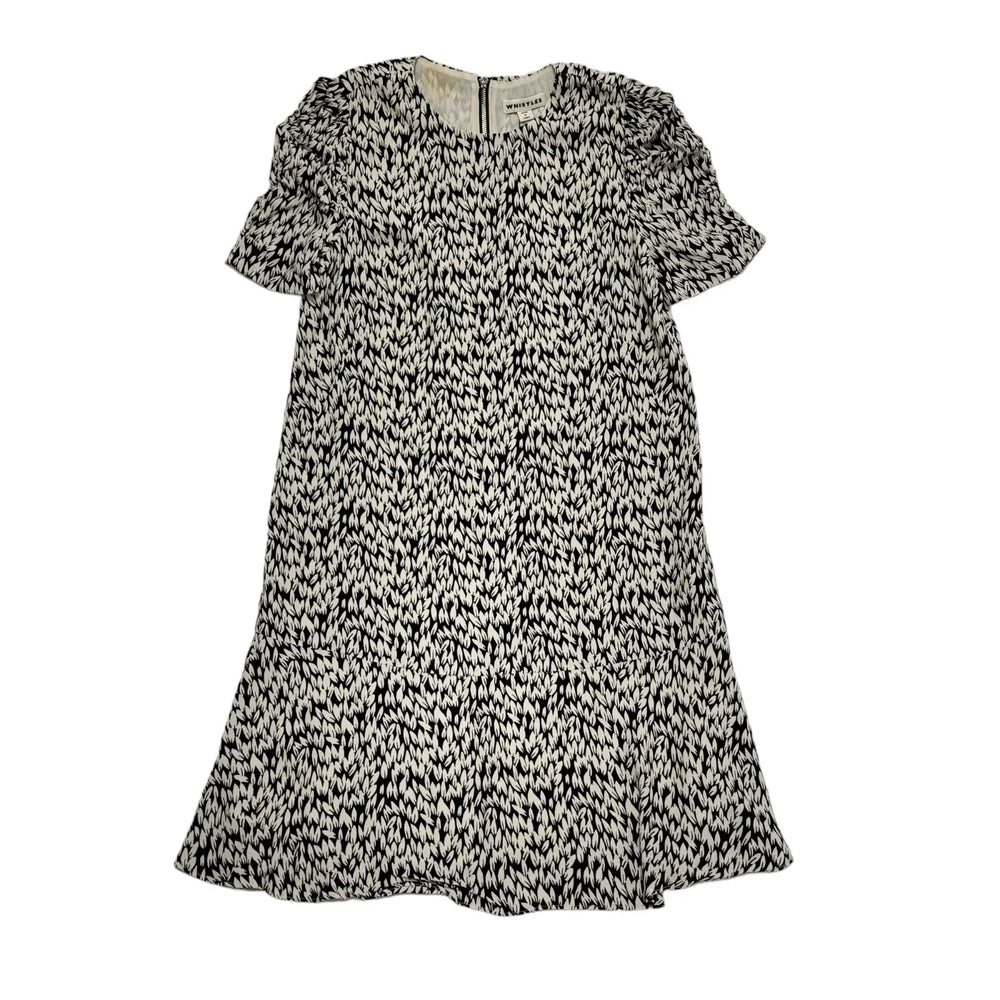 Whistles White Black Petal Print Summer Shift Dress Uk Women's S 8 H750 BNWT
