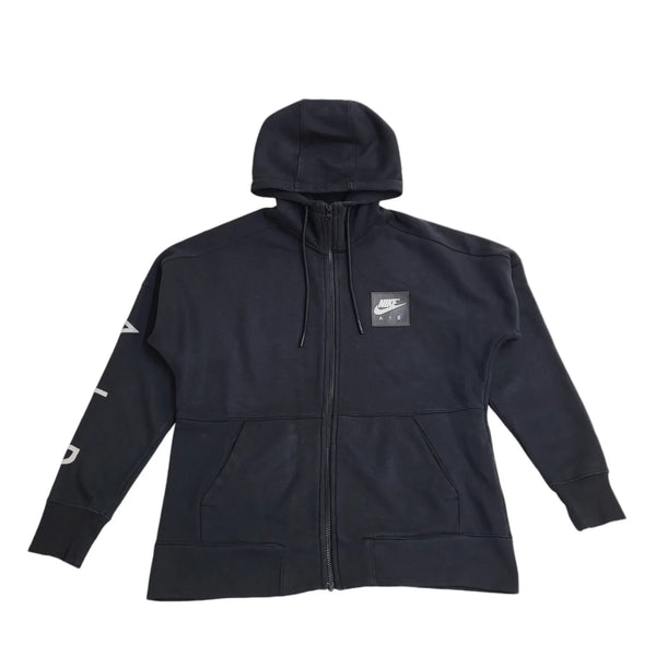 Nike Air Black Y2K Drawstring Full Zip Sports Hoodie UK Men's Size M