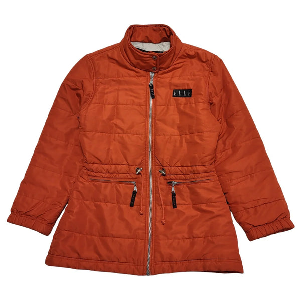 Elle 90s Vintage Orange Zip Up Quilted Jacket Women's Size Medium