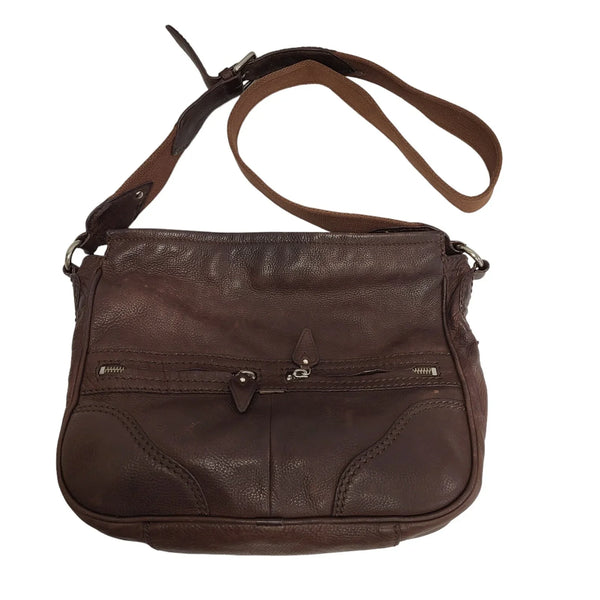 Radley Brown Zip Leather Medium Shoulder Bag Uk Women's Size 11" x 12"