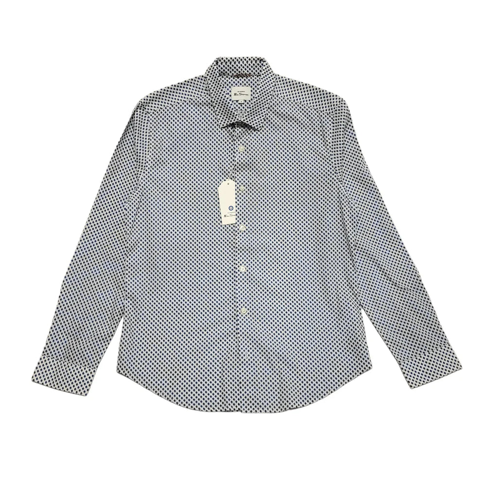 Ben Sherman  Light Blue Solid Long Sleeve Shirt Uk Men's Medium Bnwt EE52