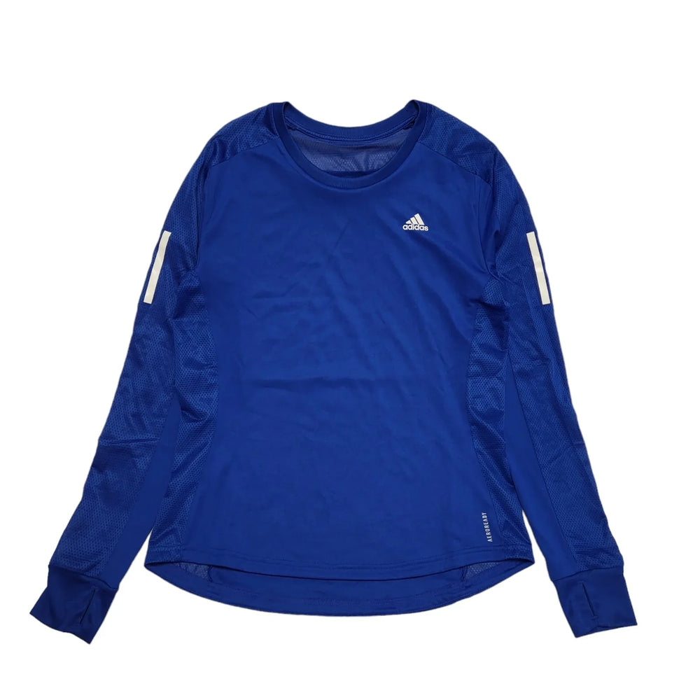Adidas Blue Long Sleeve Round Neck Sports Top UK Women's Size Medium DD446