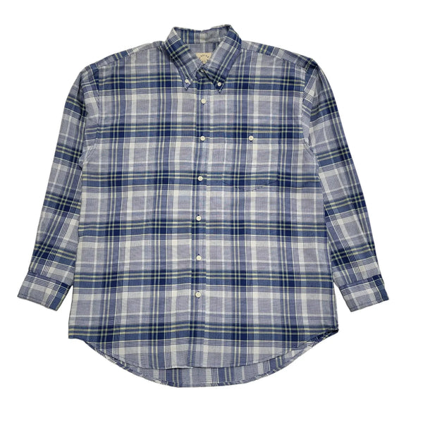 Casual Club 90's Vintage Blue & Yellow Check Shirt Uk Men's Medium