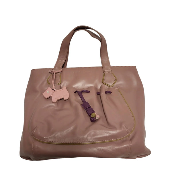 Radley Pink Leather Hand Bag / Top Handle Bag Uk Women's 9" x 11"