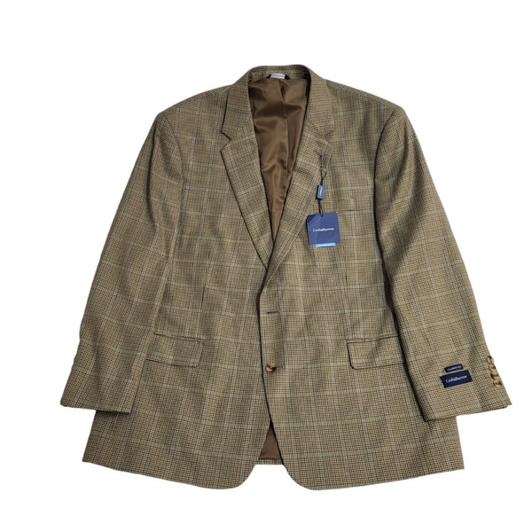 Croft & Barrow Beige Paid Suit Jacket Uk Men's Size 50 reg EE928