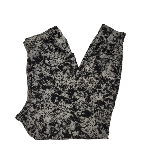 Fiftyfive Black & Grey Floral Jogging Bottoms Womens UK M/L W28-30 L29 DD714
