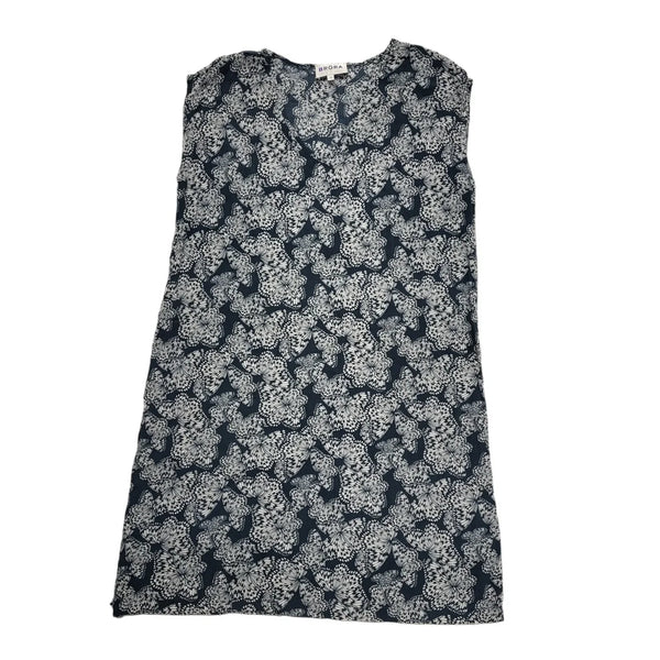 Brora Blue White Summer Print Shift Dress UK Women's M 10 K892