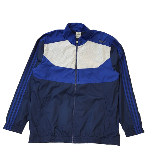 Adidas Navy Blue White Zipped Lightweight Sports Jacket Men's uk xL H13