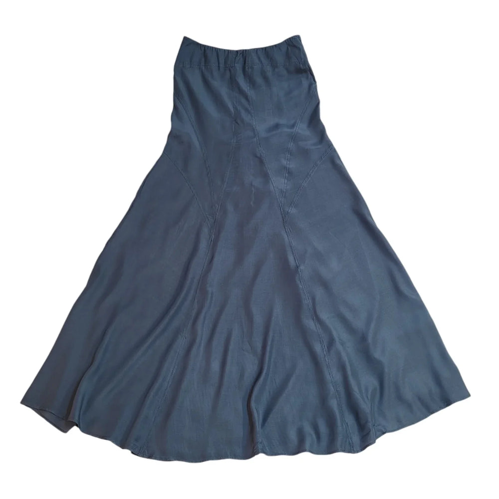 Warehouse Blue Zipped Long Skirt Uk Women's Size 6 W24 Bnwt EE253