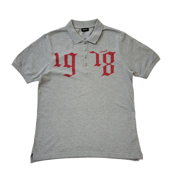 Diesel 1918 Grey Slim Fit Short Sleeve Collared Polo Shirt Men's Uk L G772