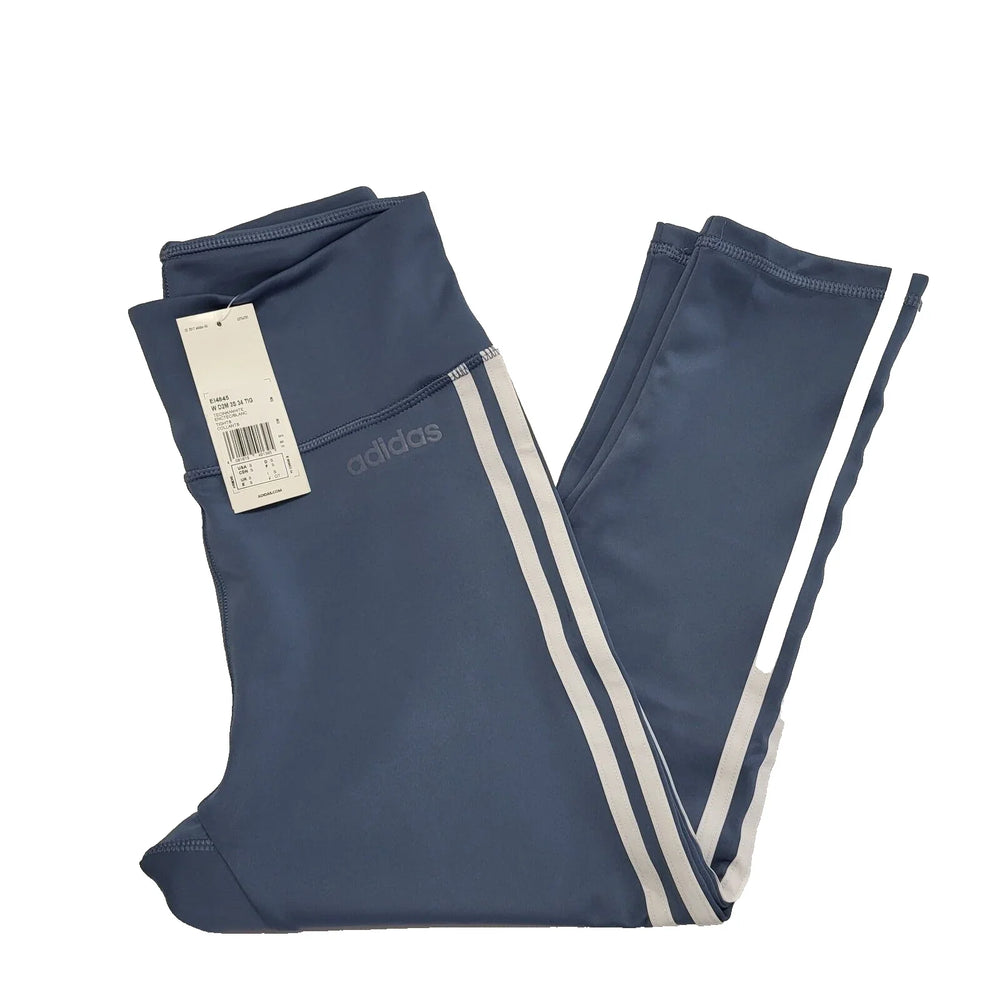 Adidas Skinny Gym Track Pants Blue White Fitted Uk Women's S W26 L21 BNWT L189