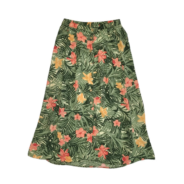 Holmewood Vintage 90s Green Pink Floral Skirt Uk Women's Size 12