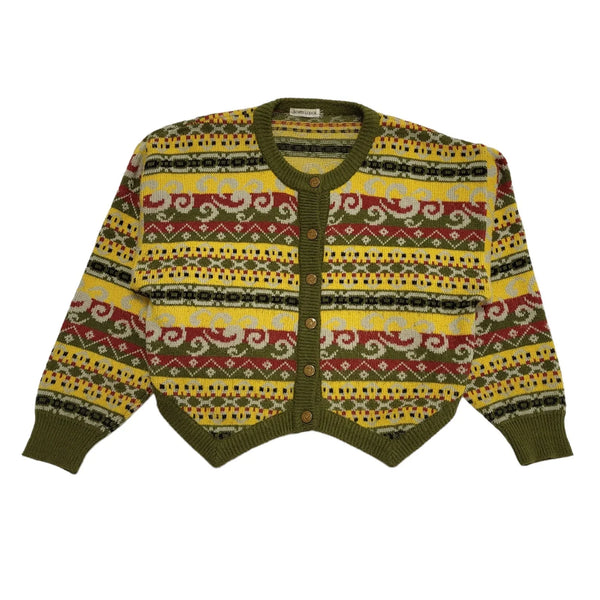 South Lodge Vintage 80's Multicoloured Button Up Cardigan UK Womens Size 16