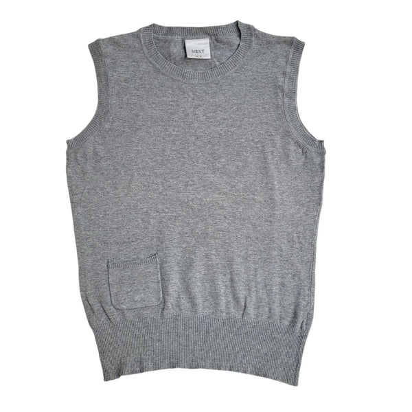 Next Grey Vintage Y2K Sleeveless Round Neck Top UK Women's Size 12
