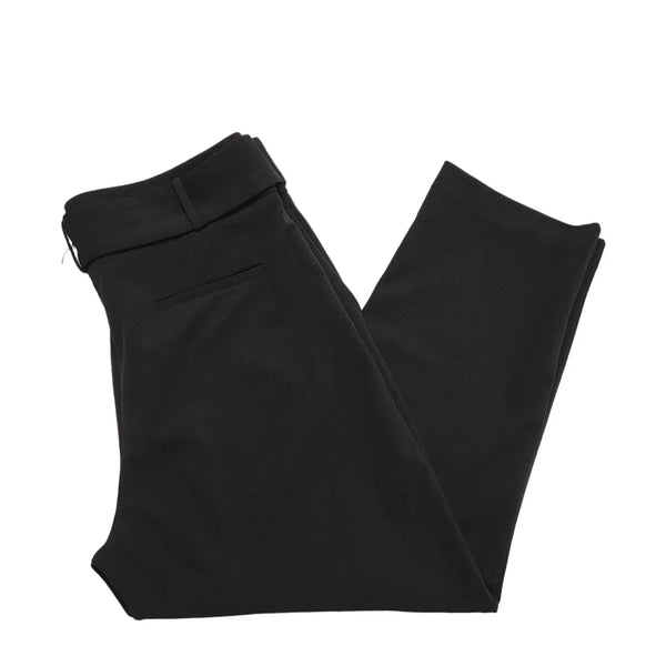 DKNY High Rise Black Belted Trousers Tapered Leg Womens UK Size 16 W34 L25 CC302