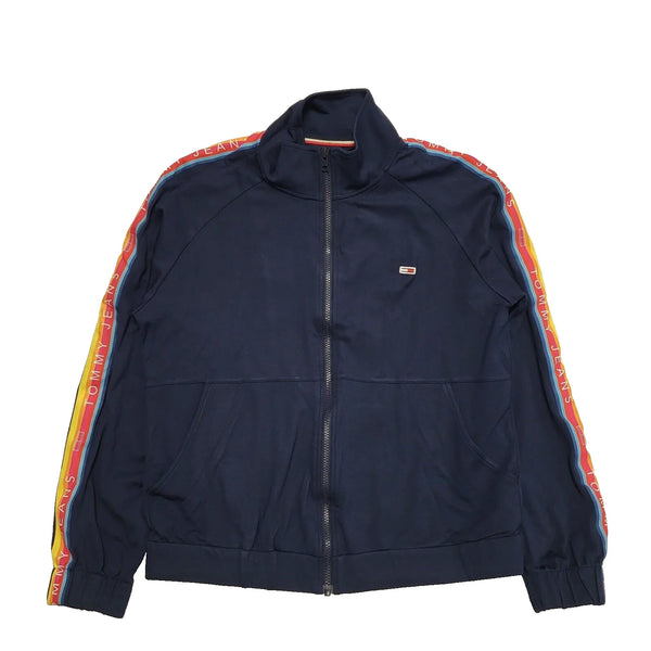 Tommy Jeans Blue Navy High Neck Tracksuit Track Jacket UK Women's L K778