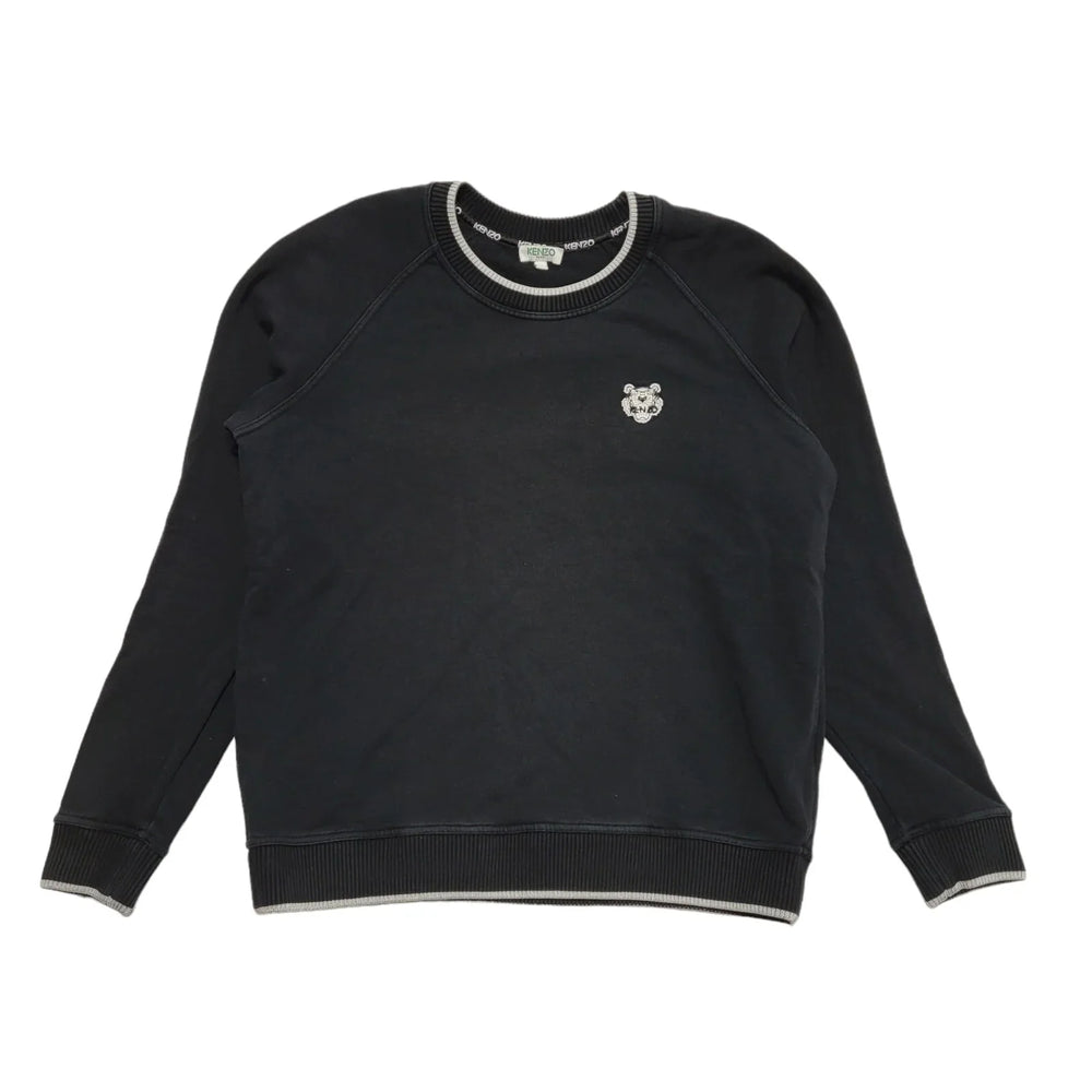 Kenzo Black Crew Neck Long Sleeve Sports Sweatshirt Womens UK M CC488