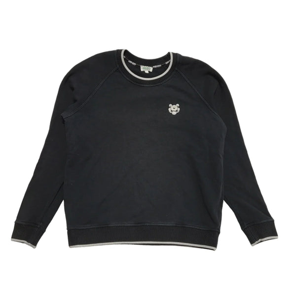 Kenzo Black Crew Neck Long Sleeve Sports Sweatshirt Womens UK M CC488
