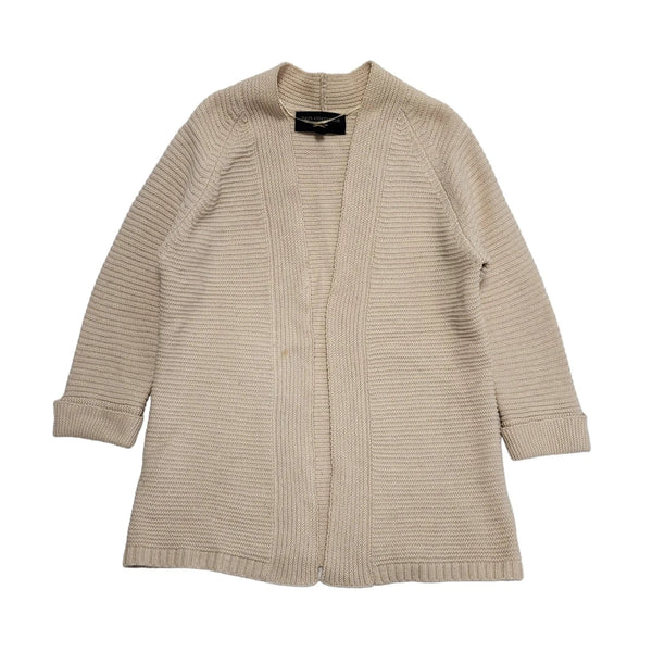 Paul Costelloe Beige Pink Open Front Wool Cardigan Women's  uk M 10 eu 38 H339