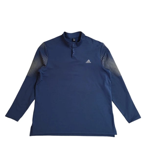 Adidas 1/4 Snap Button Casual Sports Top Blue Men's UK XL EE653
